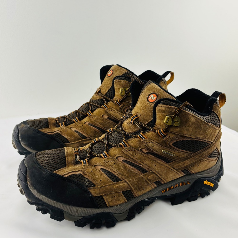 Merrell Moab 2 Mid Waterproof Hiking Boots Mens 13W Brown Suede J06051W